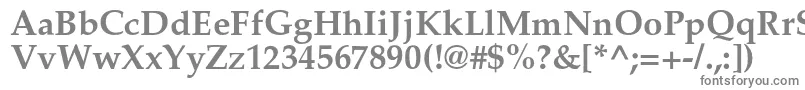 フォントPalladiumcBold – 白い背景に灰色の文字