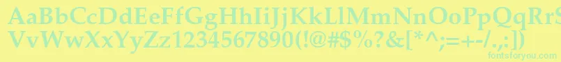 PalladiumcBold Font – Green Fonts on Yellow Background