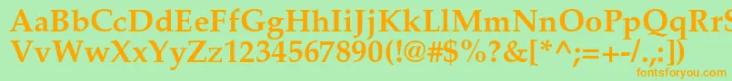 PalladiumcBold Font – Orange Fonts on Green Background