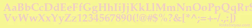 PalladiumcBold Font – Pink Fonts on Yellow Background