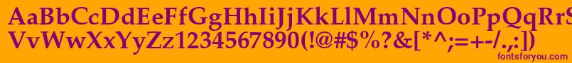 PalladiumcBold Font – Purple Fonts on Orange Background