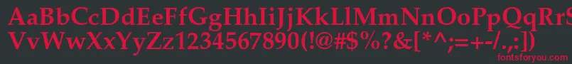 PalladiumcBold Font – Red Fonts on Black Background