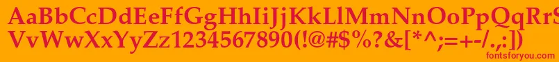 PalladiumcBold Font – Red Fonts on Orange Background