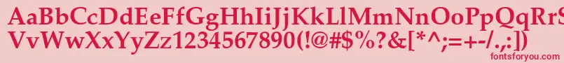 PalladiumcBold Font – Red Fonts on Pink Background