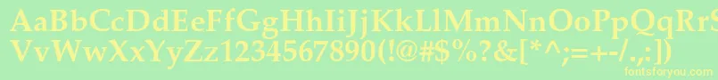 フォントPalladiumcBold – 黄色の文字が緑の背景にあります