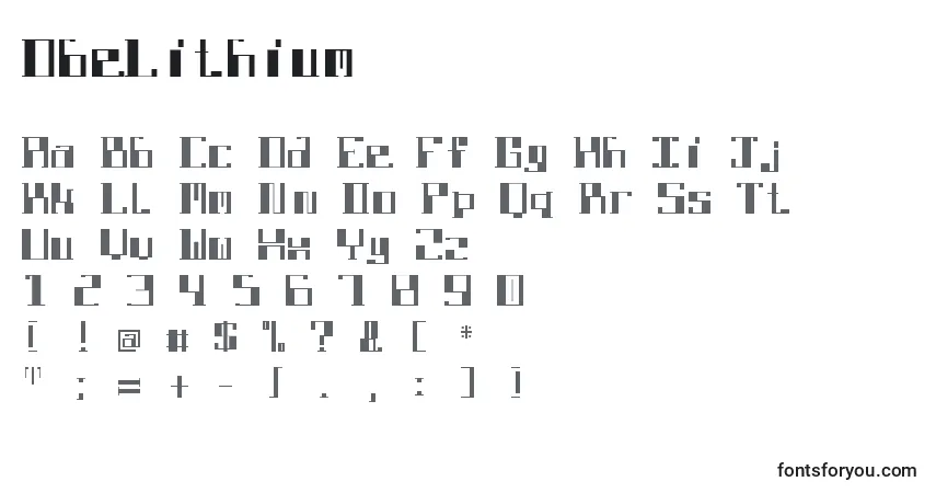 Шрифт DbeLithium – алфавит, цифры, специальные символы