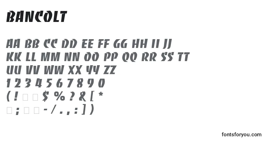 Fuente BancoLt - alfabeto, números, caracteres especiales