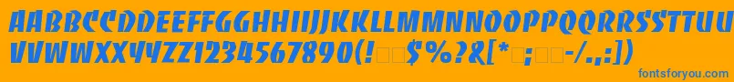 BancoLt Font – Blue Fonts on Orange Background