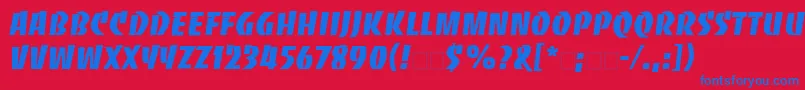 BancoLt Font – Blue Fonts on Red Background