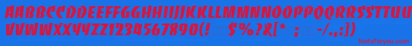 BancoLt Font – Red Fonts on Blue Background