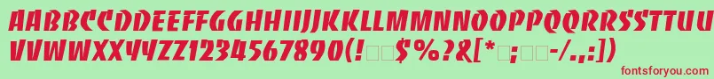 BancoLt Font – Red Fonts on Green Background