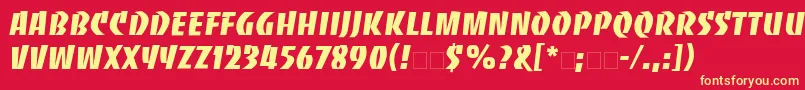 BancoLt Font – Yellow Fonts on Red Background