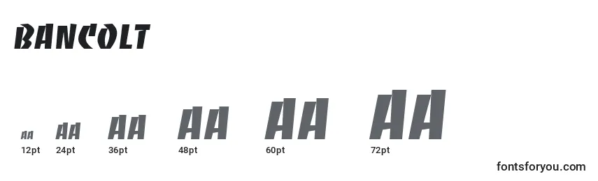 BancoLt Font Sizes