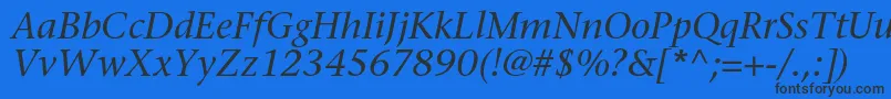 SonetserifcItalic Font – Black Fonts on Blue Background