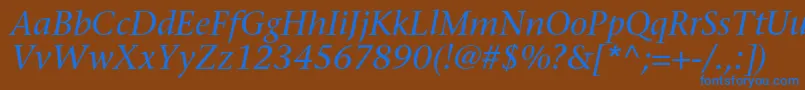 SonetserifcItalic-fontti – siniset fontit ruskealla taustalla