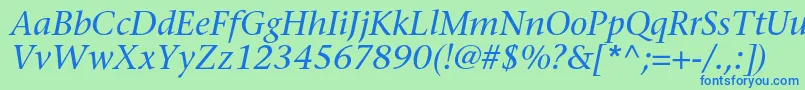 SonetserifcItalic Font – Blue Fonts on Green Background