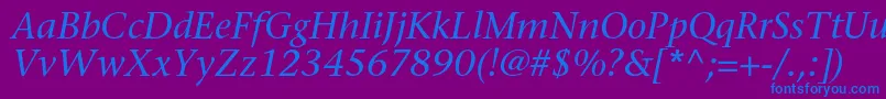 Шрифт SonetserifcItalic – синие шрифты на фиолетовом фоне