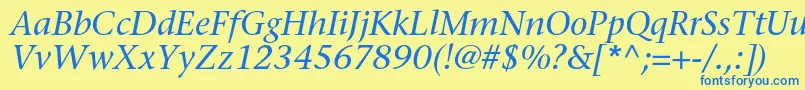 SonetserifcItalic Font – Blue Fonts on Yellow Background