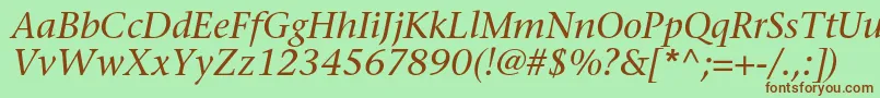 fuente SonetserifcItalic – Fuentes Marrones Sobre Fondo Verde