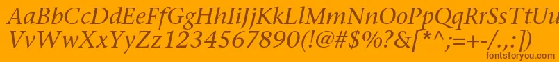 SonetserifcItalic Font – Brown Fonts on Orange Background