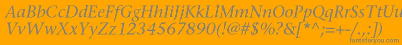 SonetserifcItalic Font – Gray Fonts on Orange Background