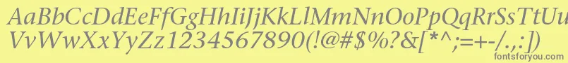 SonetserifcItalic Font – Gray Fonts on Yellow Background