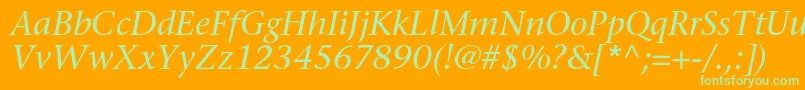 SonetserifcItalic Font – Green Fonts on Orange Background