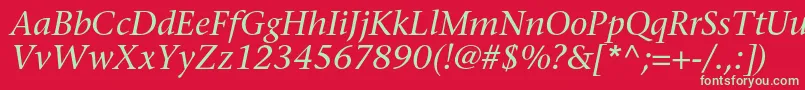 SonetserifcItalic Font – Green Fonts on Red Background