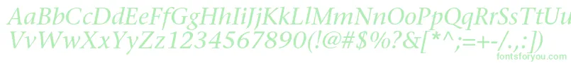 SonetserifcItalic-Schriftart – Grüne Schriften auf weißem Hintergrund