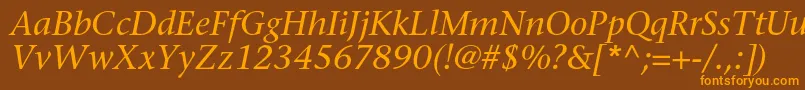 SonetserifcItalic Font – Orange Fonts on Brown Background