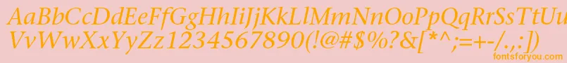 SonetserifcItalic Font – Orange Fonts on Pink Background