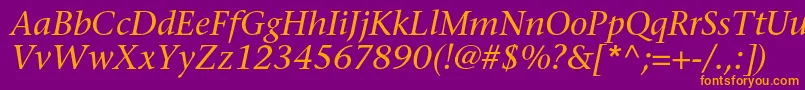 SonetserifcItalic Font – Orange Fonts on Purple Background