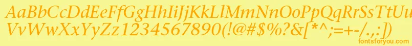 SonetserifcItalic Font – Orange Fonts on Yellow Background
