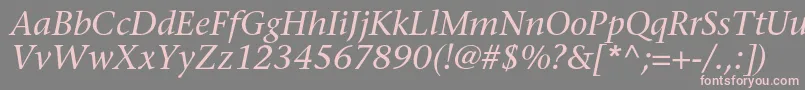 SonetserifcItalic Font – Pink Fonts on Gray Background