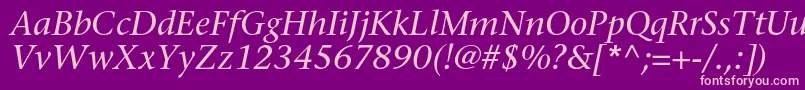SonetserifcItalic Font – Pink Fonts on Purple Background