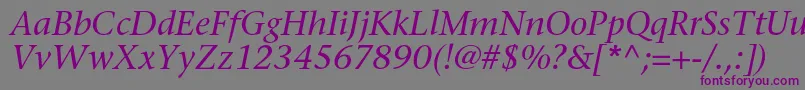 SonetserifcItalic Font – Purple Fonts on Gray Background