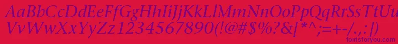 SonetserifcItalic Font – Purple Fonts on Red Background