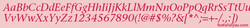 fuente SonetserifcItalic – Fuentes Rojas Sobre Fondo Rosa