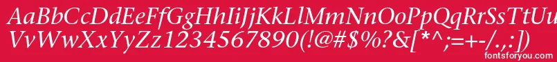 SonetserifcItalic Font – White Fonts on Red Background