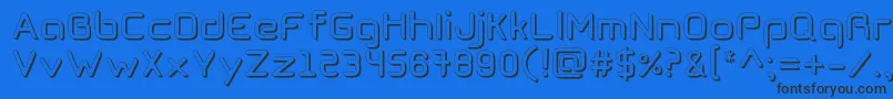 Шрифт CogtanShadowRegular – чёрные шрифты на синем фоне