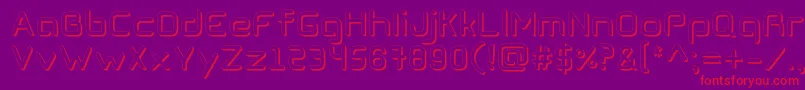 CogtanShadowRegular-Schriftart – Rote Schriften auf violettem Hintergrund