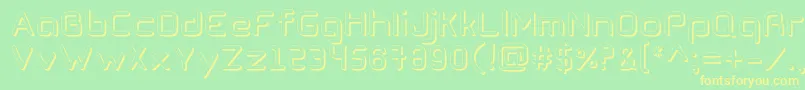 CogtanShadowRegular-Schriftart – Gelbe Schriften auf grünem Hintergrund