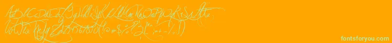 JellykaVampireStreet-Schriftart – Grüne Schriften auf orangefarbenem Hintergrund