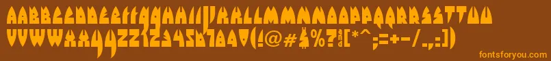 Rakefm Font – Orange Fonts on Brown Background