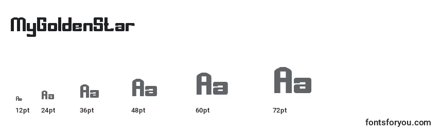 MyGoldenStar Font Sizes
