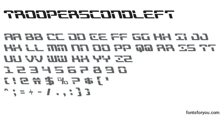 Schriftart Trooperscondleft – Alphabet, Zahlen, spezielle Symbole