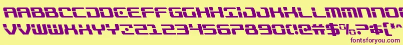 Trooperscondleft Font – Purple Fonts on Yellow Background