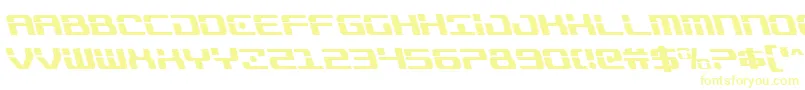 フォントTrooperscondleft – 白い背景に黄色の文字