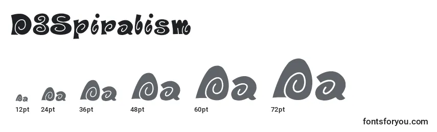 Größen der Schriftart D3Spiralism