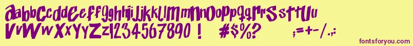 Exito Font – Purple Fonts on Yellow Background